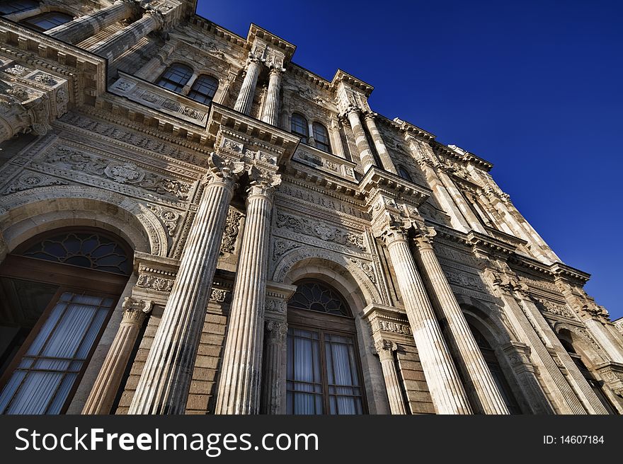 Turkey, Istanbul, Beylerbeyi Palace, view of the palace from the Bosphorus Channel side