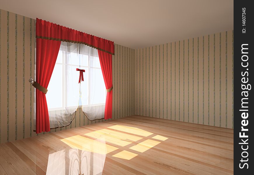 3D rendering modern empty room interior