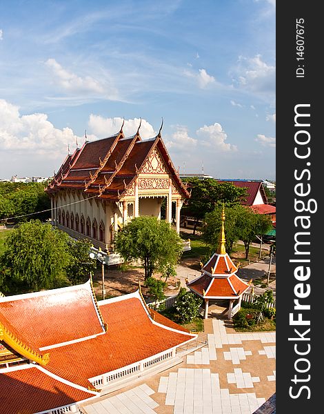 Thai temple in the evening