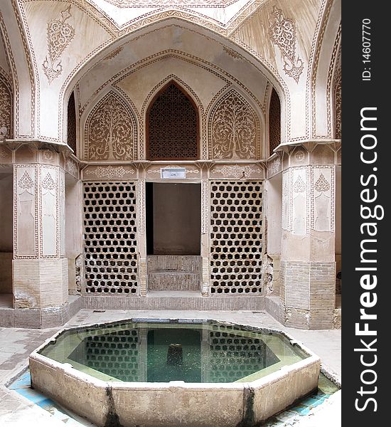 Historic house patio in Kashan, Iran