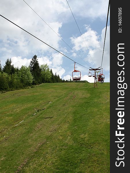 Cable car in rodna mountains, photo taken in Romania