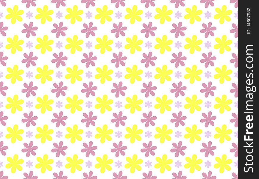 Fun floral pattern background illustration. Fun floral pattern background illustration