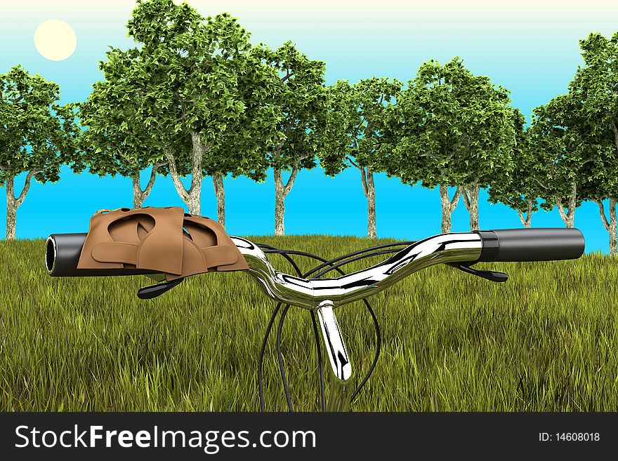 Bike On The Background Of Trees