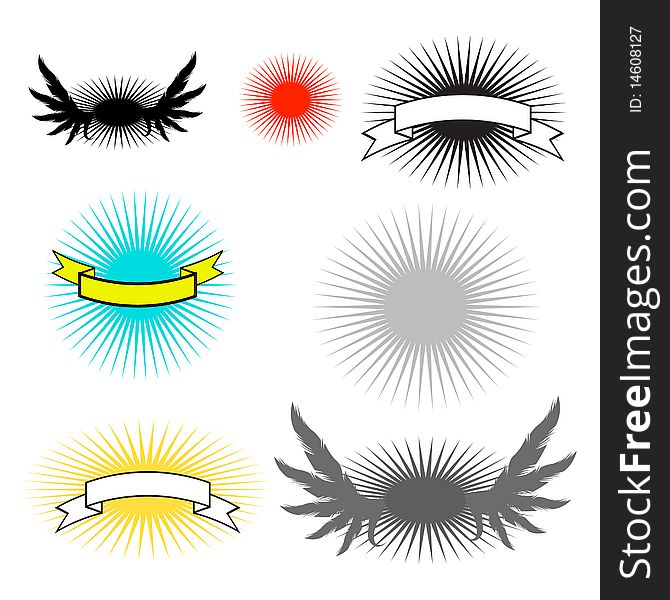 Vector illustrations set of banners in different colors. Vector illustrations set of banners in different colors