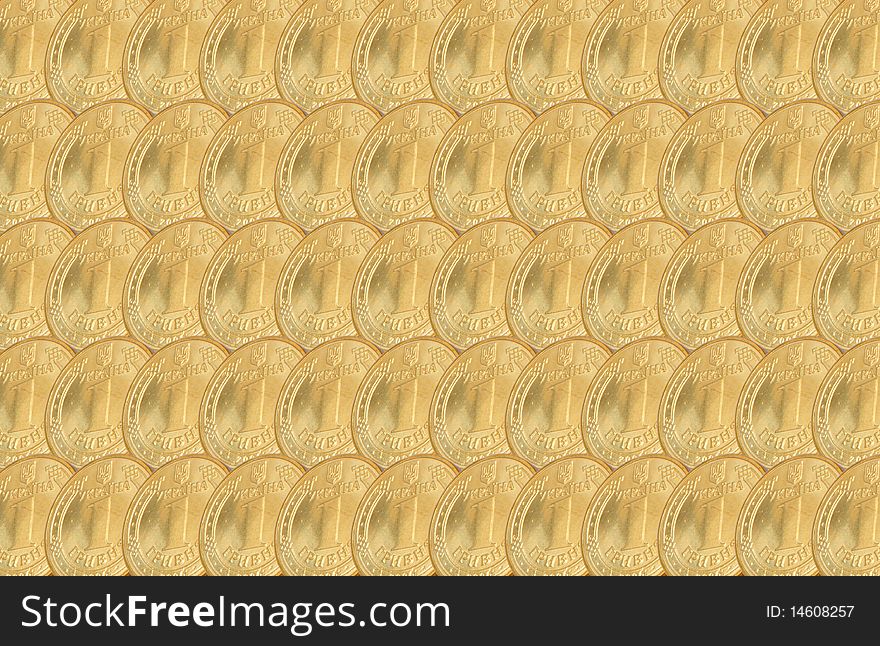 Background of gold colour consisting of coins