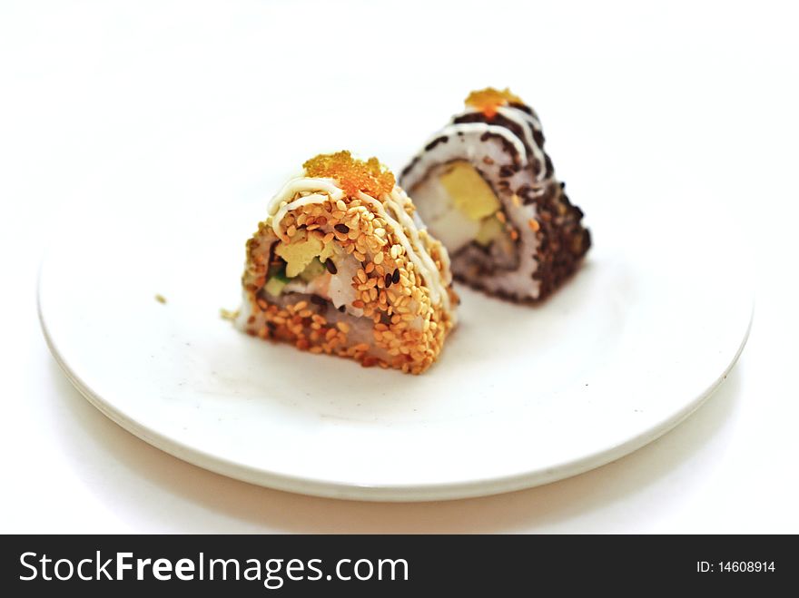 Sushi  On White Background