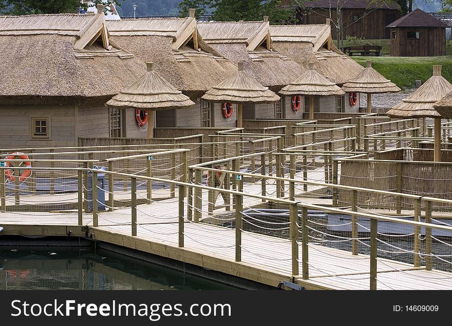 Tourist village on the water. Tourist village on the water.