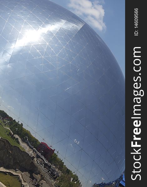 Geodesic Dome in Parc de la Villette, Paris, France. Geodesic Dome in Parc de la Villette, Paris, France