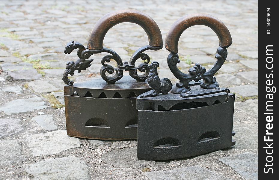 Old irons found in an old house in France