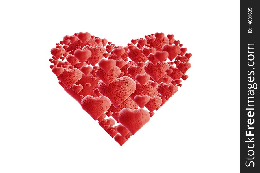 Coffe love red hearts background. Coffe love red hearts background