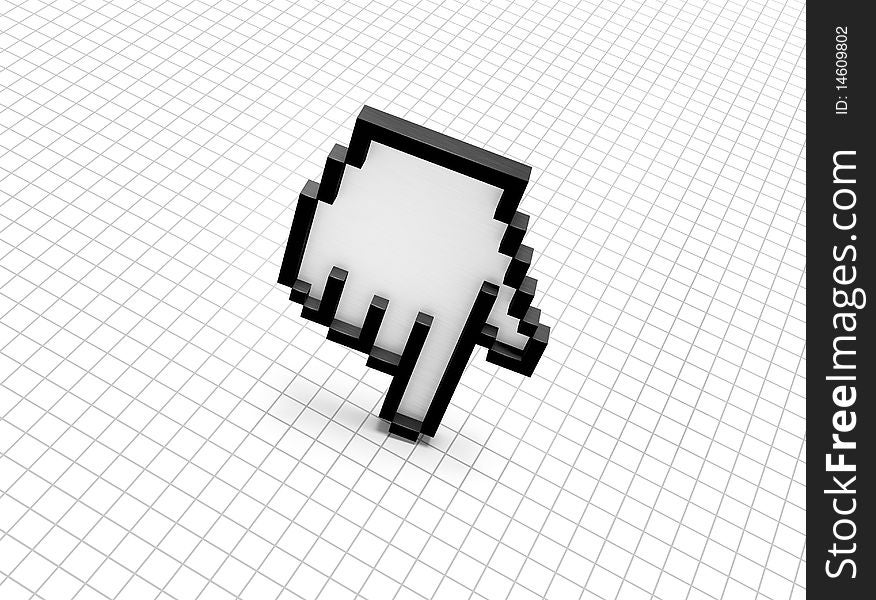 Pixel hand on a cell notebook