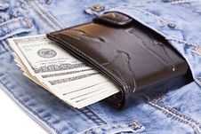 Wallet In A Jeans Pocket Royalty Free Stock Photos
