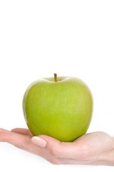 Green Apple In A Beautiful Hand Of Woman Royalty Free Stock Photos Green Apple In A Beautiful Hand Of Woman Royalty Free Stock Photos
