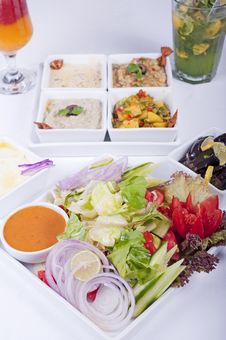 Selection Of Fresh Salads In A Restaurant Royalty Free Stock Photo