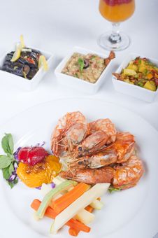Tiger Shrimp A La Carte Meal Royalty Free Stock Photography Tiger Shrimp A La Carte Meal Royalty Free Stock Photography