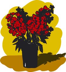 Red Flowers In A Vase Royalty Free Stock Photo Red Flowers In A Vase Royalty Free Stock Photo