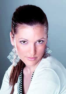 Portrait Of The Young Beautiful Brunette Stock Photography Portrait Of The Young Beautiful Brunette Stock Photography