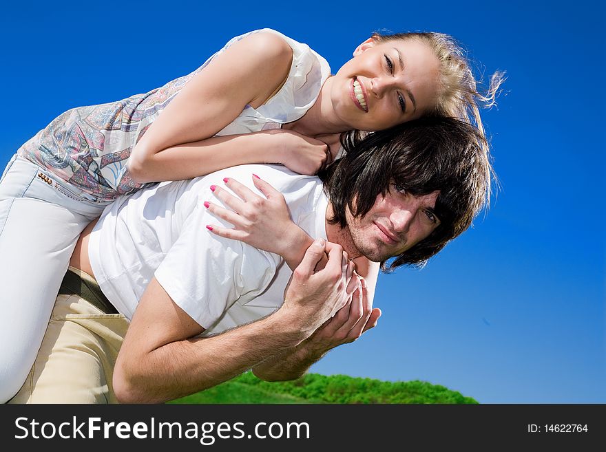 Boy And Long-haired Girl With Smile