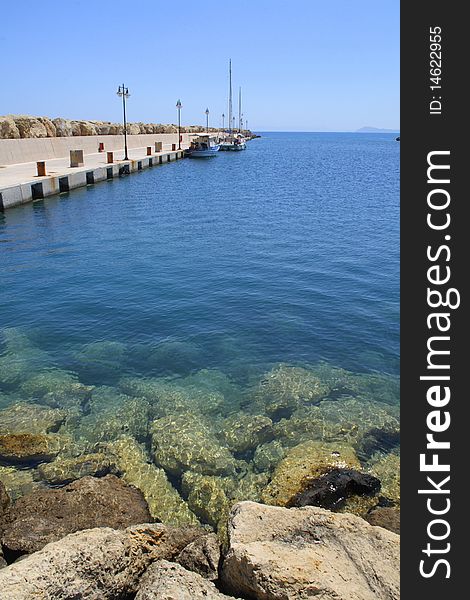 Marine landscape of Crete. The limpid water, silence, peace, rest, enjoyment. The beauty of nature. Marine landscape of Crete. The limpid water, silence, peace, rest, enjoyment. The beauty of nature.