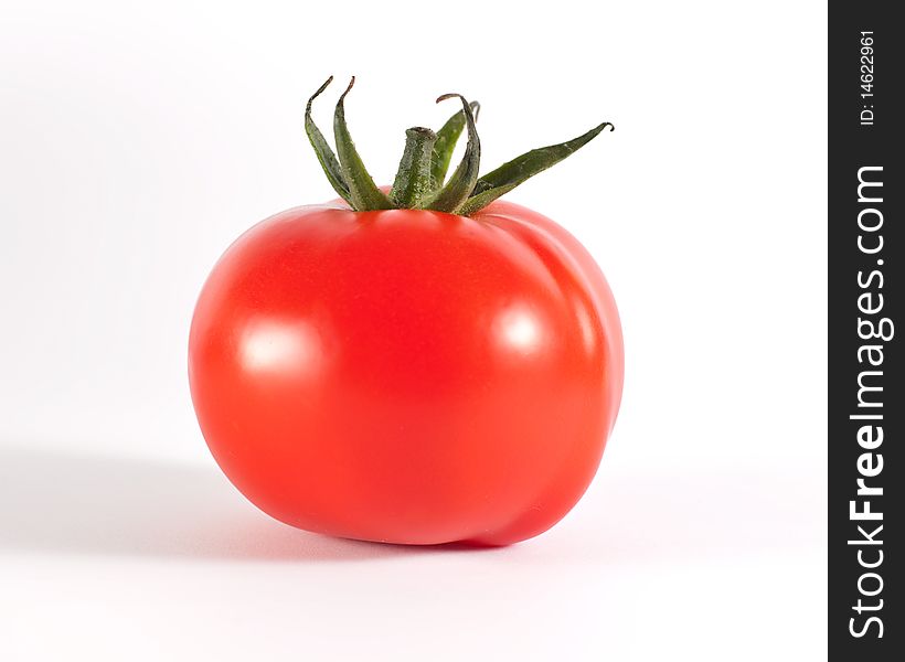 Tomato, isolated on white, close-up