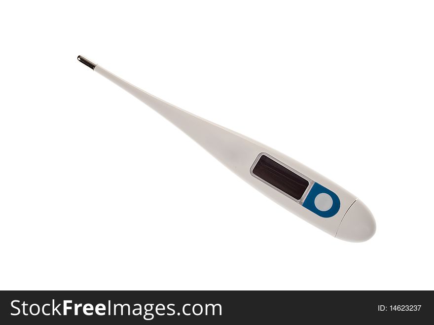 Electronic thermometer on the white background