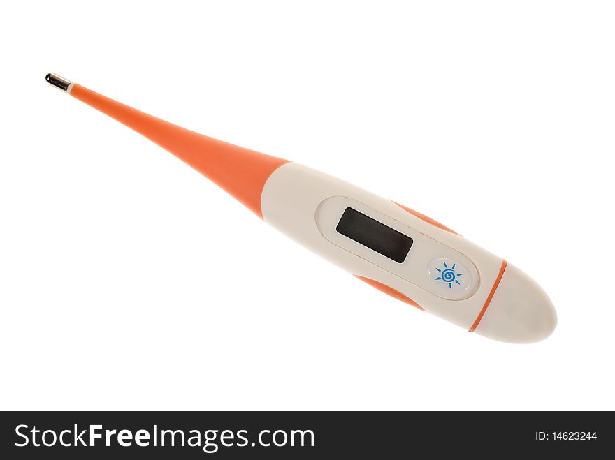 Electronic thermometer on the white background