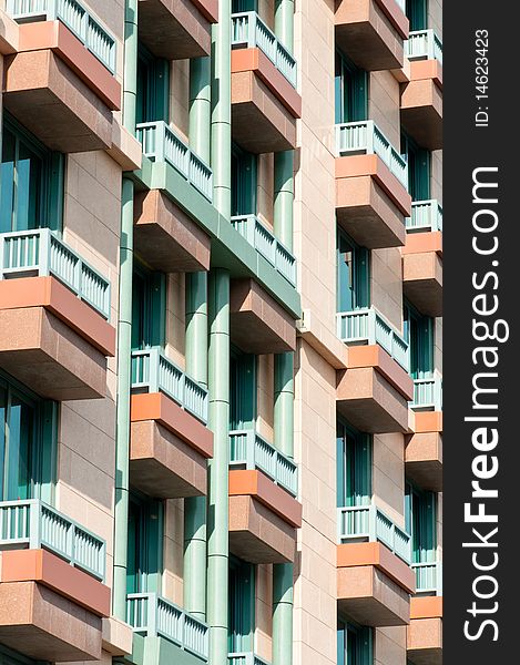 A Portrait of Balconies and Windows of Hotel. A Portrait of Balconies and Windows of Hotel