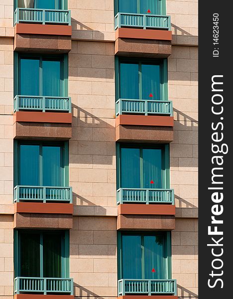 A Portrait of Balconies and Windows of Hotel. A Portrait of Balconies and Windows of Hotel