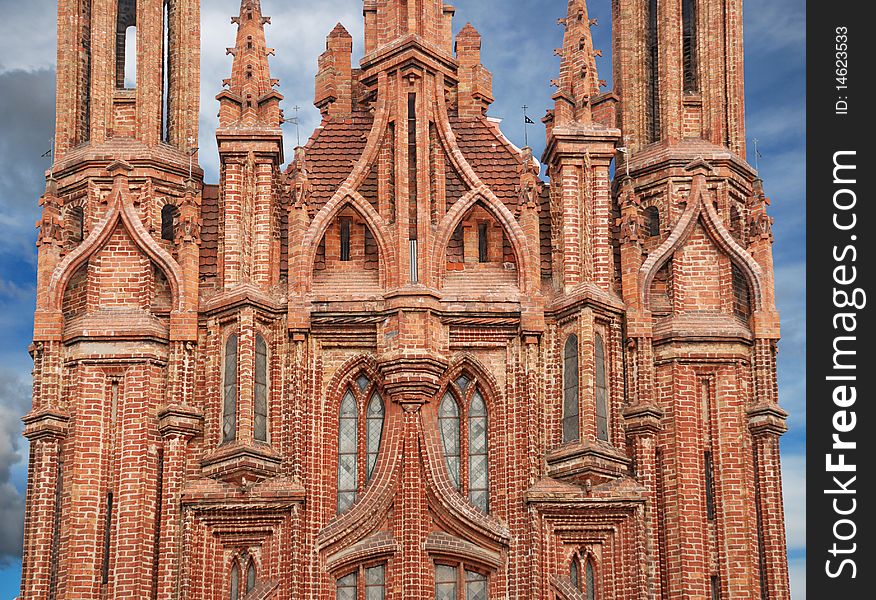 Facade of St. Anne's Church in Vilnius, Lithuania. Facade of St. Anne's Church in Vilnius, Lithuania.