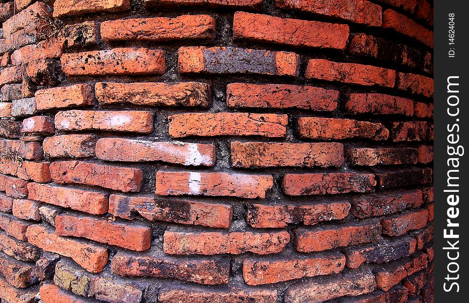 Old red brick house walls. Old red brick house walls