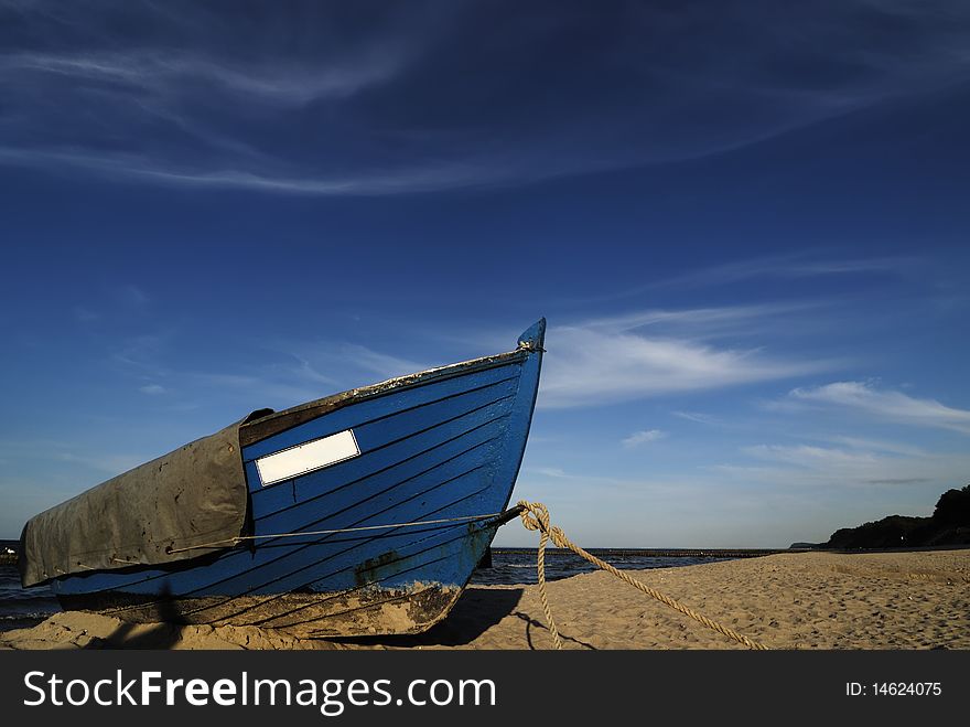 Two fishing boats at the beach. Two fishing boats at the beach.