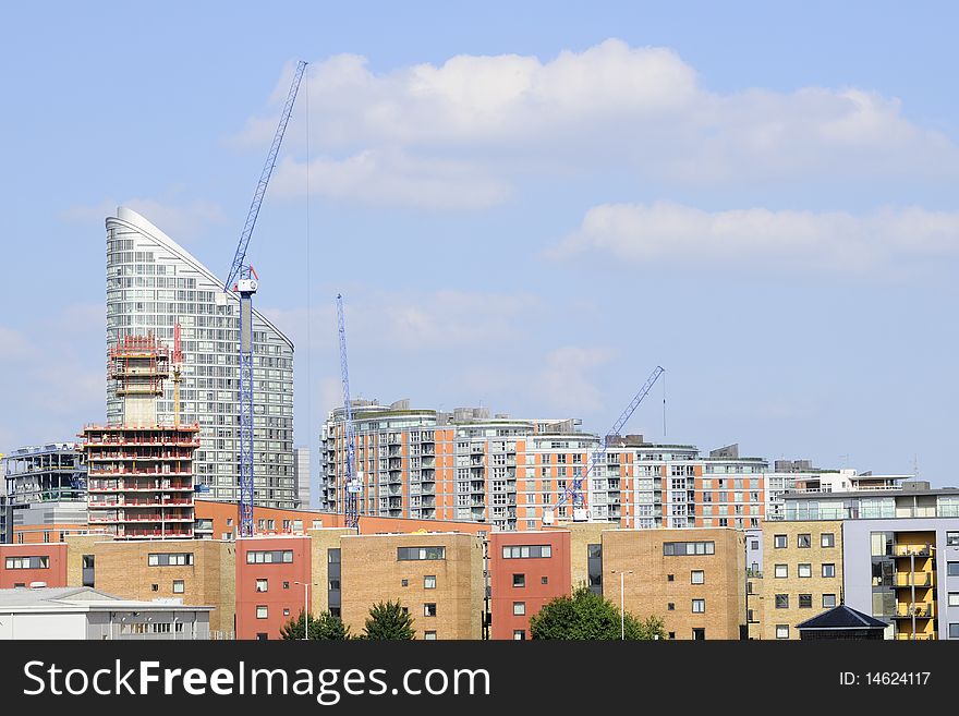 Modern constructions located in London UK. Modern constructions located in London UK