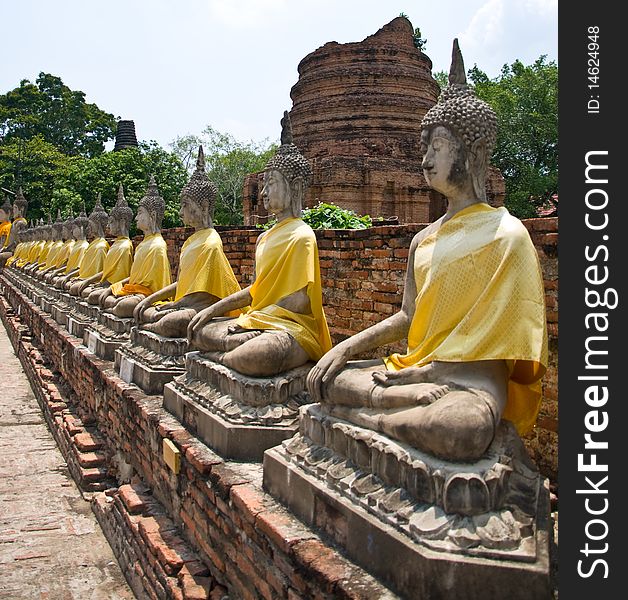 The Buddha status at Ayuttaya province,thailand