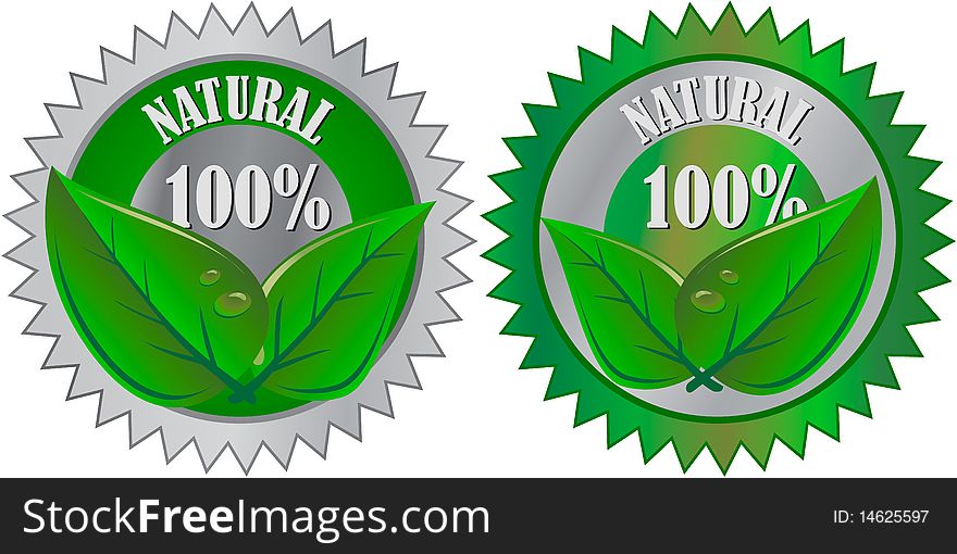 Natural Eco product label with leaves