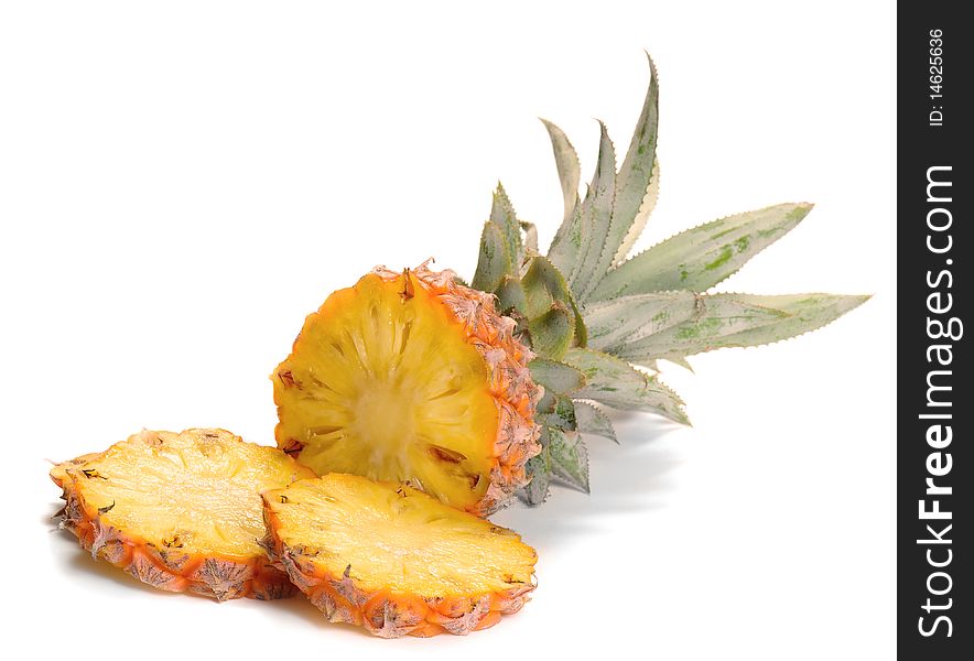 Pineapple over a white background