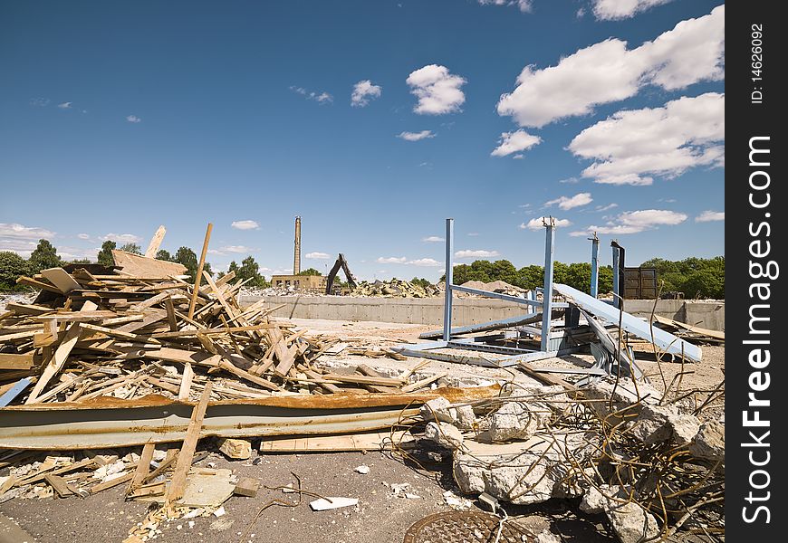 Demolished Neighbourhood on a sunny day