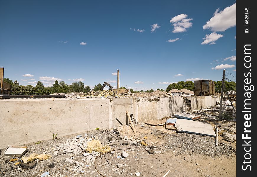 Demolished Neighbourhood on a sunny day