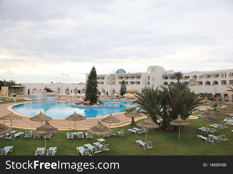 Tunisian resort with garden and pool