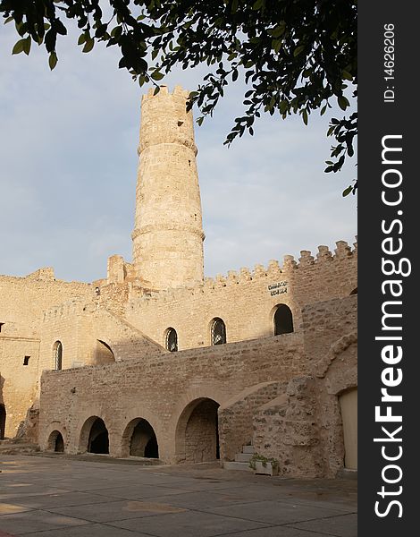 Fortress tower in sousse city, tunisia