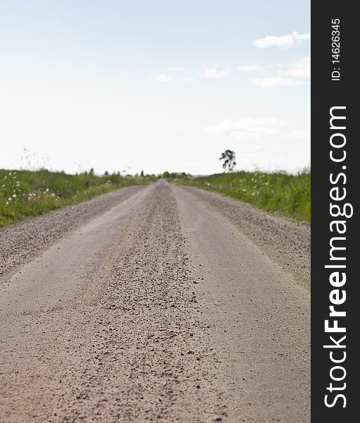 Dirt Road at summertime with short focal depth