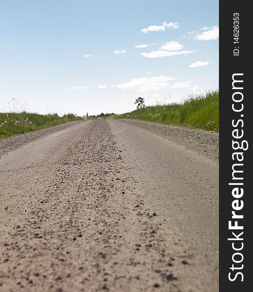 Dirt Road at Summer with short focal depth