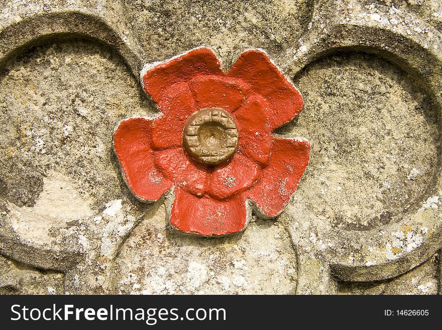 Rose Detail On Ancient Building