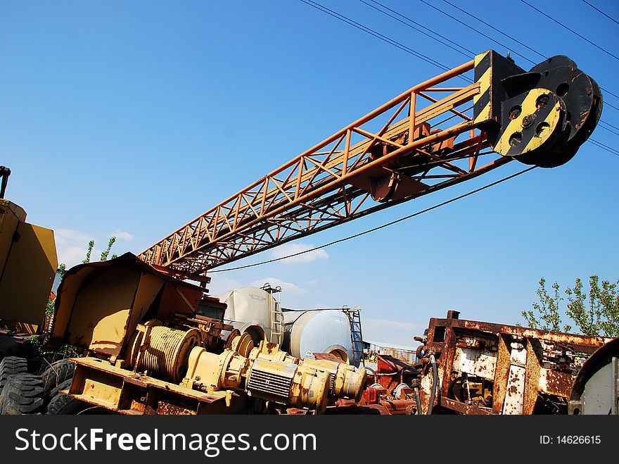 Old crane at the junk yard