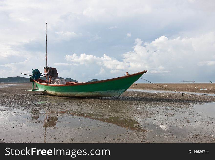 Fishery boat stay on beach, Thai sea image