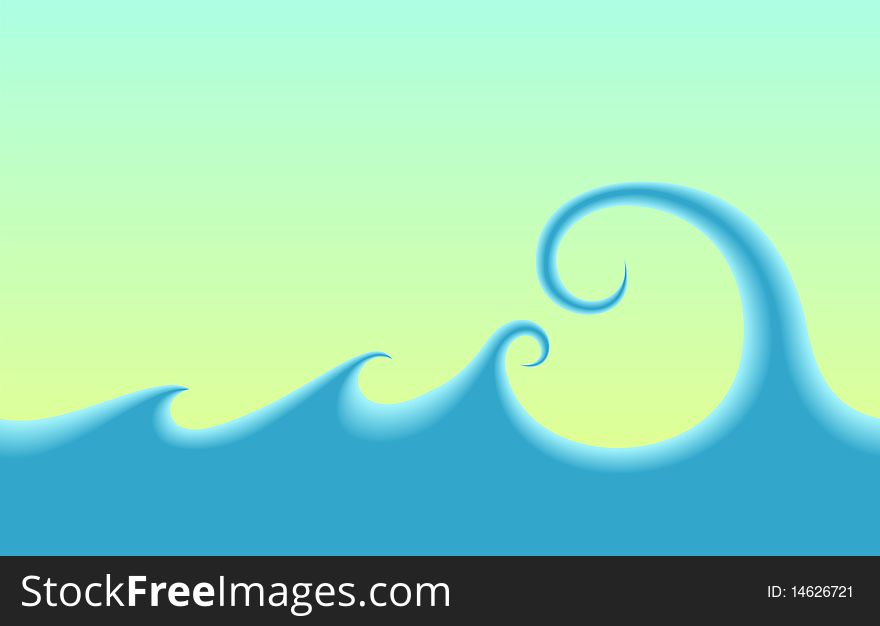 The Sky And The Sea . Vector abstract illustration. The Sky And The Sea . Vector abstract illustration.