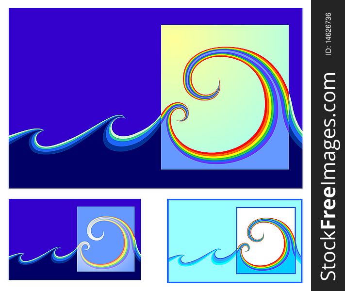The Sky And The Sea . Vector abstract illustration. The Sky And The Sea . Vector abstract illustration.