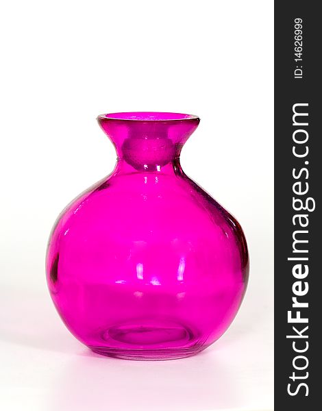 Big Pink Vase on the white Background .