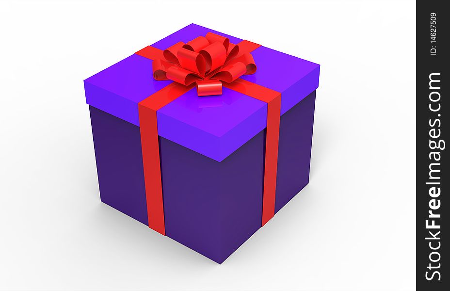 Blue gift box isolated on white background