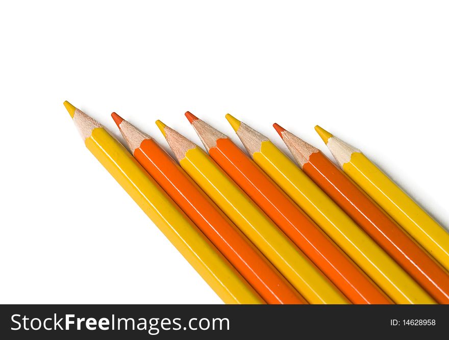 Pencils are isolated on a white background