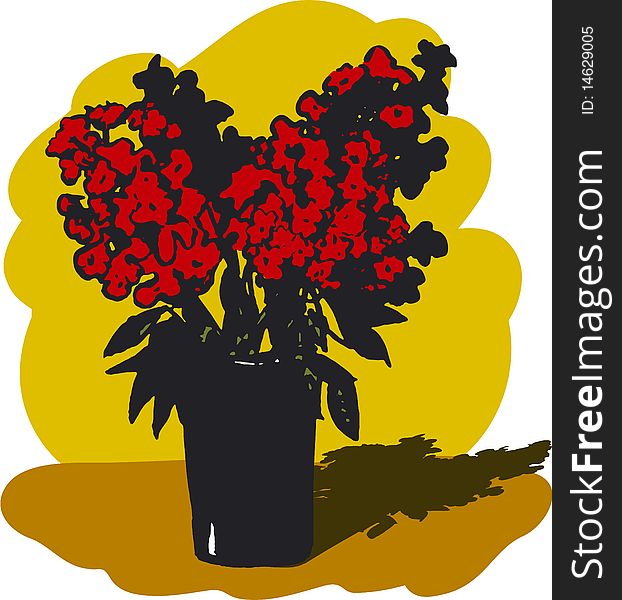 Red flowers in a vase